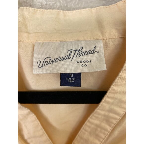 Universal Thread Womens Blouse M Peach 100% Cotton Short Sleeve Oversized - Picture 3 of 6